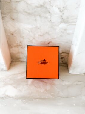 Hermes Orange Box with Black Trim and Logo/ ring box